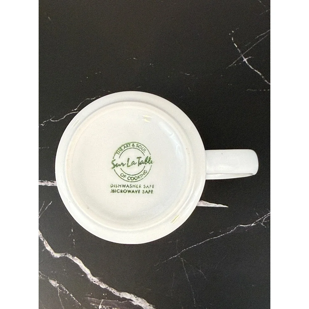 Sur La Table PAIR (2) White Ceramic Bistro Mugs